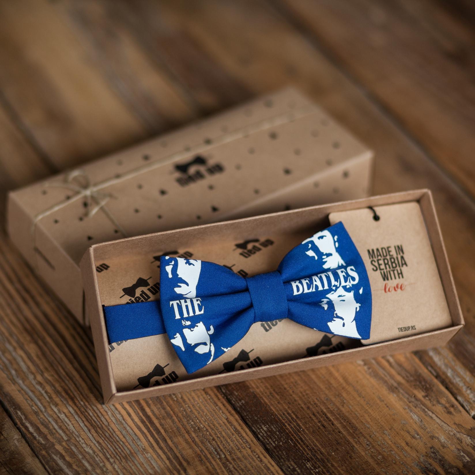 TIED UP Leptir mašna The Beatls plava