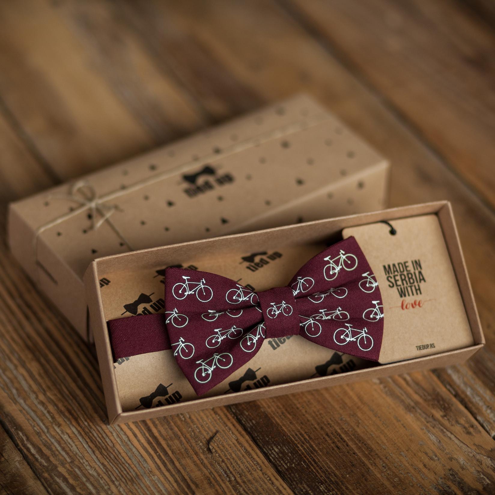 TIED UP Leptir mašna bicikle bordo