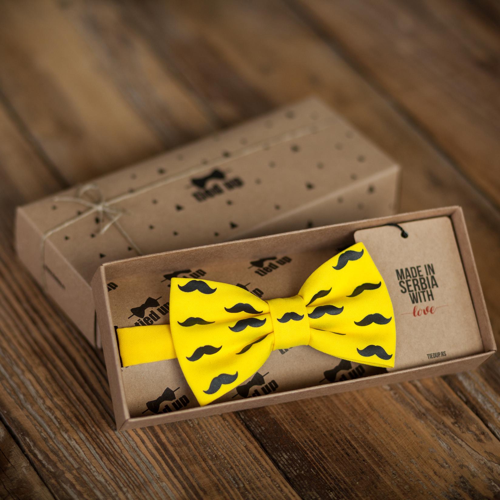 TIED UP Leptir mašna brkovi žuta