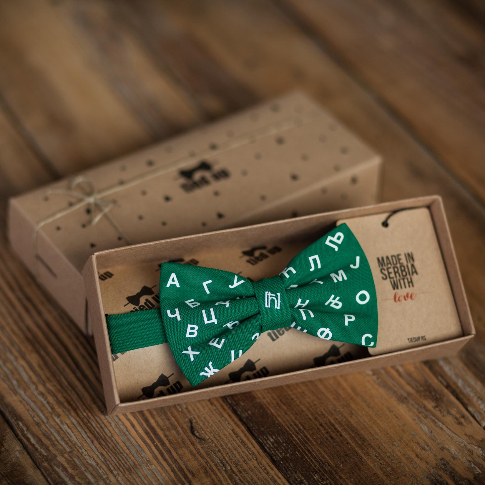 TIED UP Leptir mašna ćirilica zelena