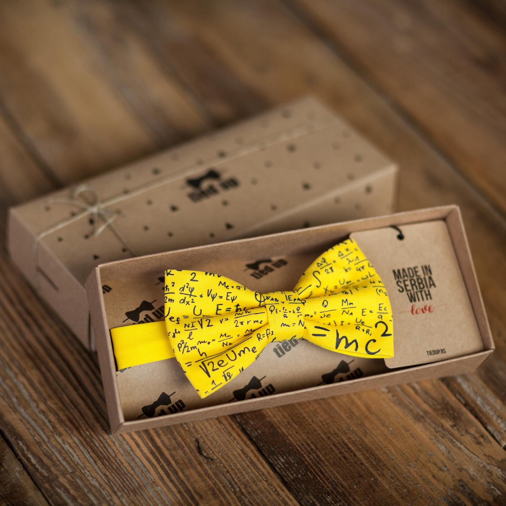 TIED UP Leptir mašna fizičke formule žuta