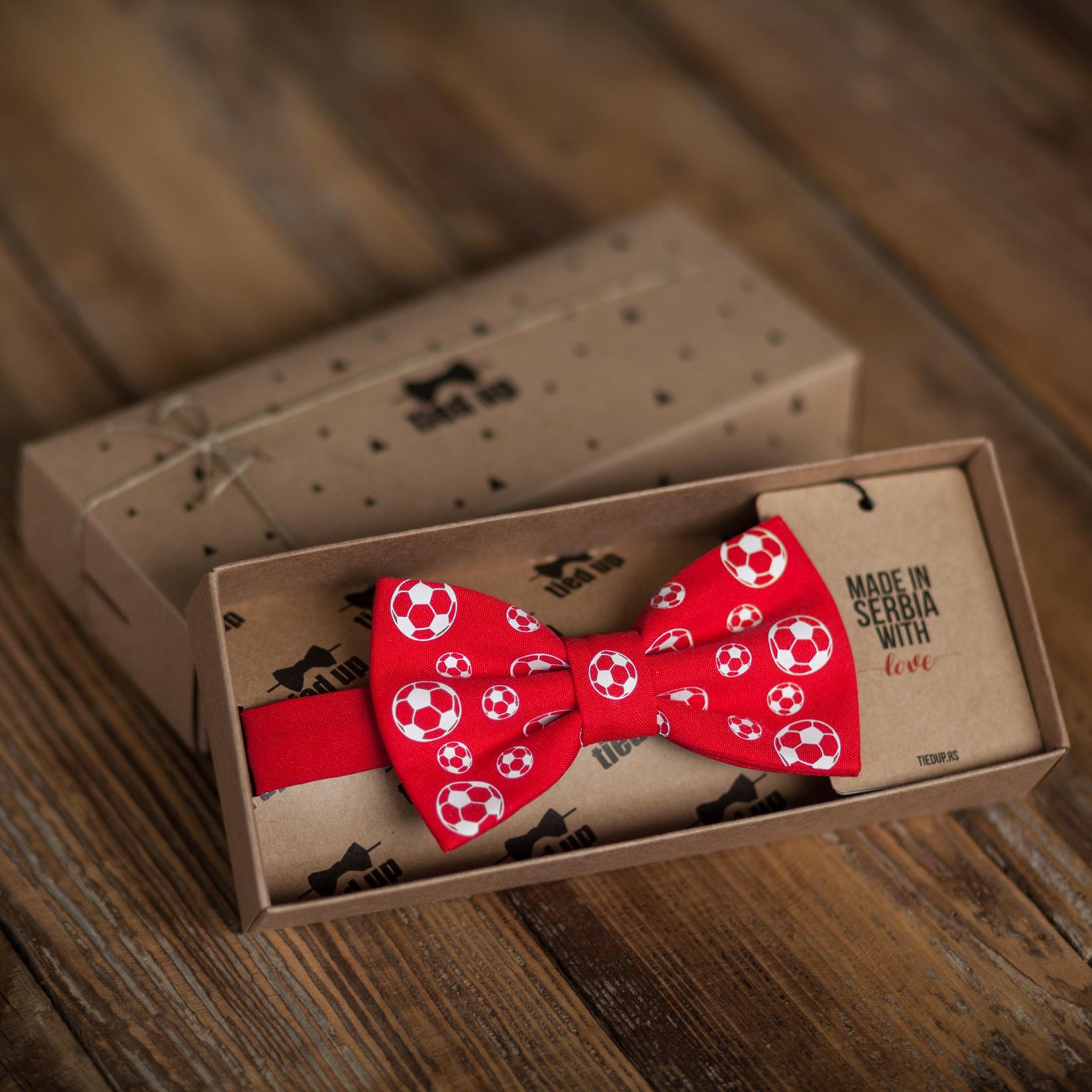 TIED UP Leptir mašna fudbalske lopte crvena