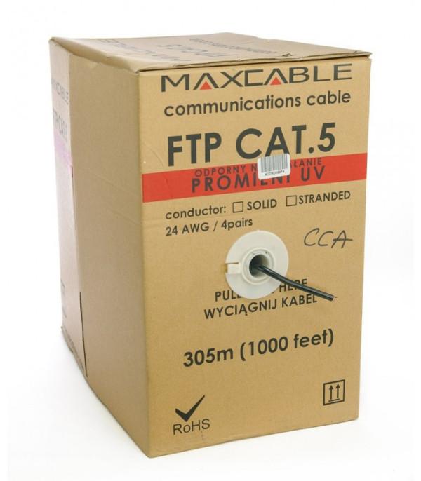 MAXCABLE Kabl FTP CCA, unutrašnji, 305m crni