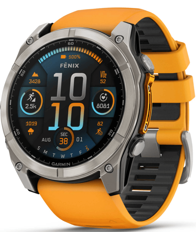 Garmin Fenix ​​​​8 AMOLED Titanium pametni sat, 51 mm, narandžasta boјa
