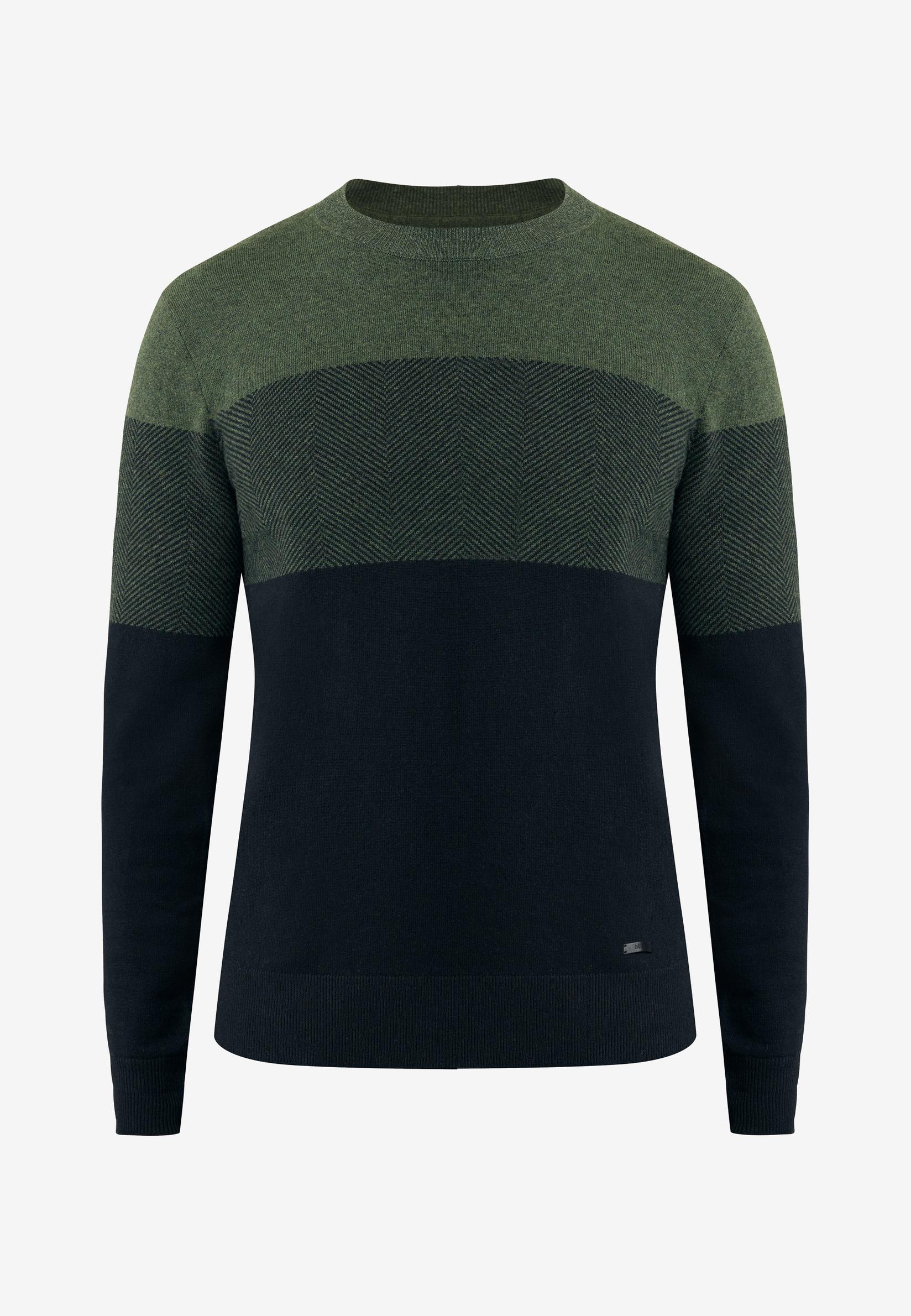 MEXX Muški džemper Colorblock knit sweater zeleni
