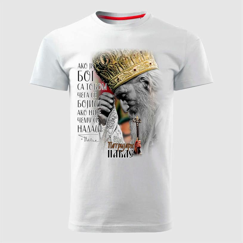 MAJICE BRE Muška majica PATRIJARH PAVLE 04 bela