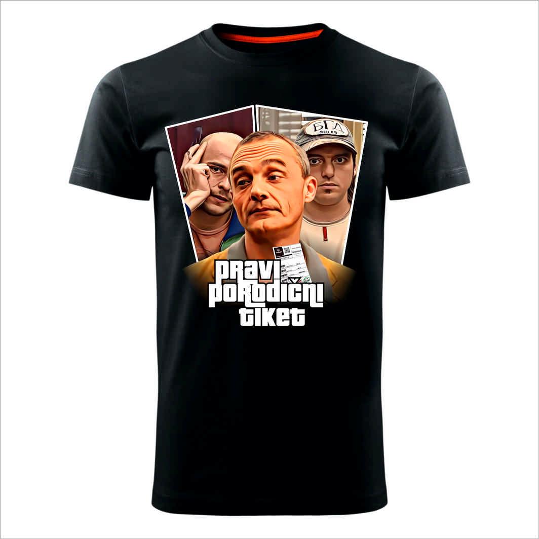 MAJICE BRE Muška majica PRAVI PORODIČNI TIKET crna