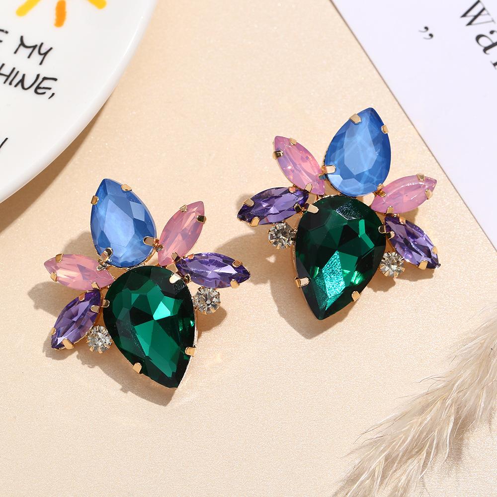 Marvel Co Ženske minđuše sa cirkonima, Zelene