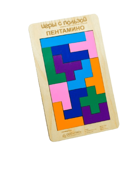 Grat Logička igra Pentamino, 12 delova, Drvena, Šarena