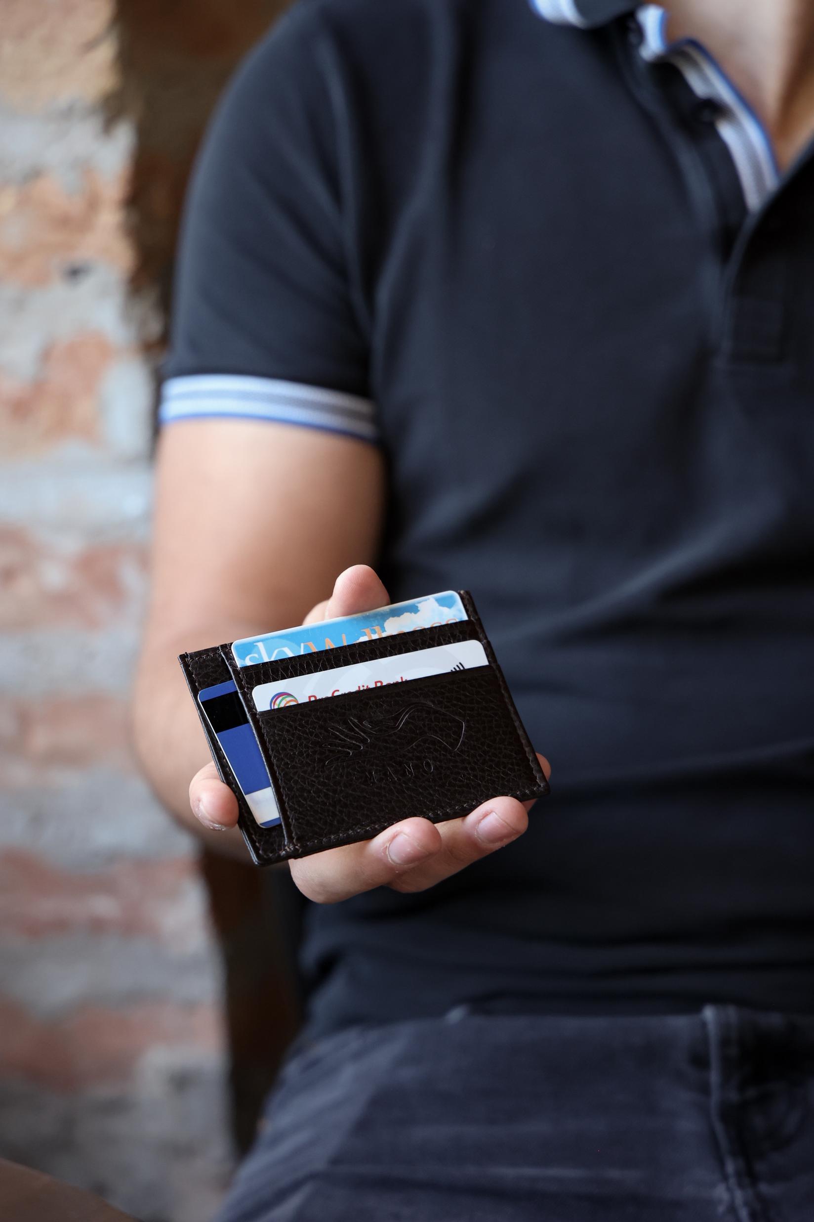 MANO Novčanik za kartice i novac Ricci crni