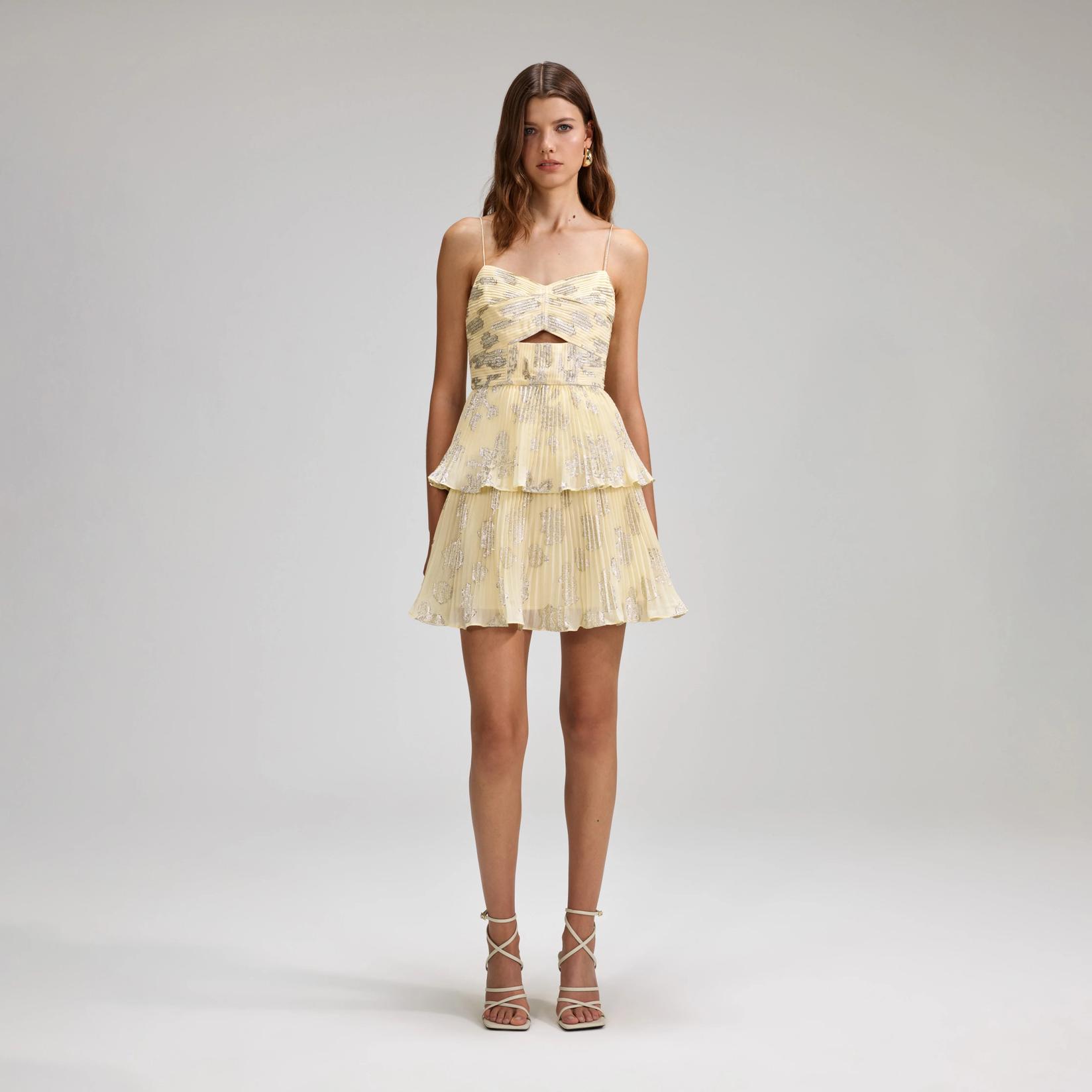 Self Portrait Ženska haljina SS23-005S-Y, Žuta