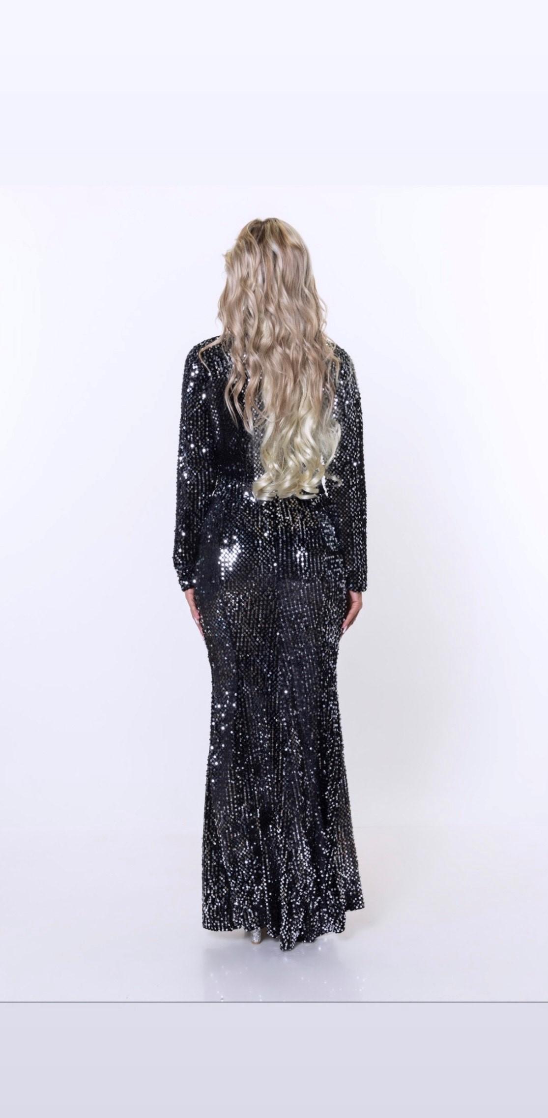 Selected image for MELY FASHION COLECTION Ženska haljina sa šljokicama crna