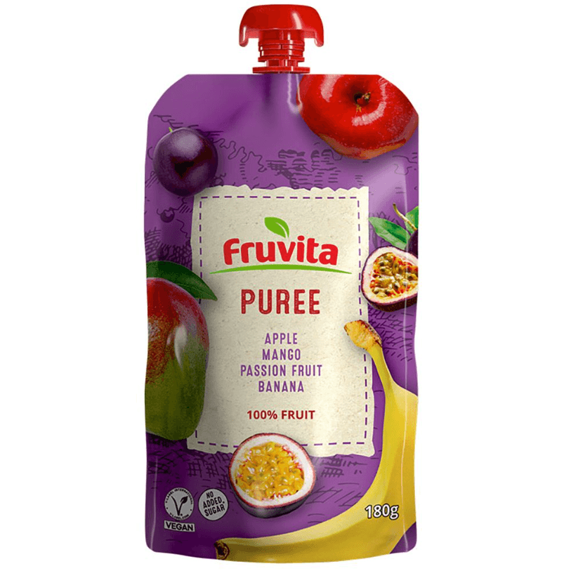 Fruvita Voćni pire Jabuka, mango, marakuja i banana, 180g