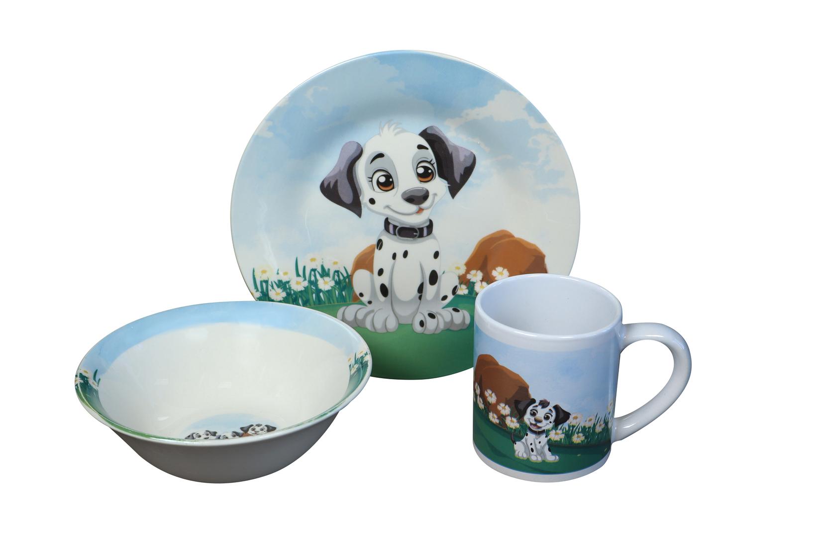 Sigma Dečiji set posuđa SH-577 Dalmatinac, 3 dela, Beli