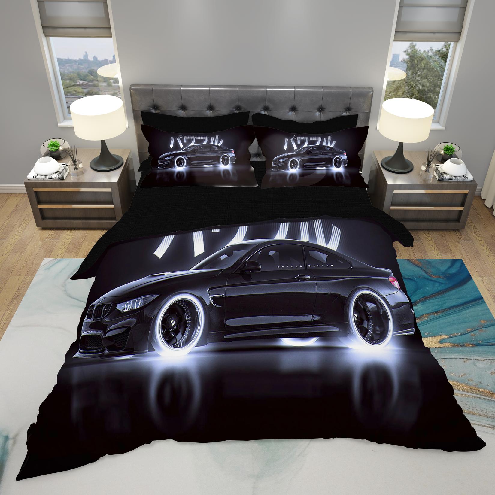 Selected image for MEY HOME Glowing tires 3D Posteljina za bračni krevet, 200x220