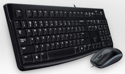 Logitech MK120 Desktop Žičana tastatura, QWERTY standard, Crna