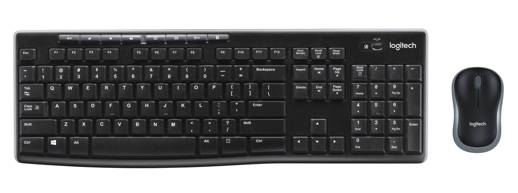 Logitech MK270 Bežična tastatura i miš, Crni