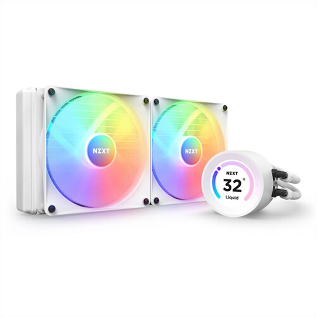 NZXT Kraken 280 Elite RGB CPU Hladnjaci, 2x 140mm, F140 RGB jezgra ventilatora, RGB, Beli