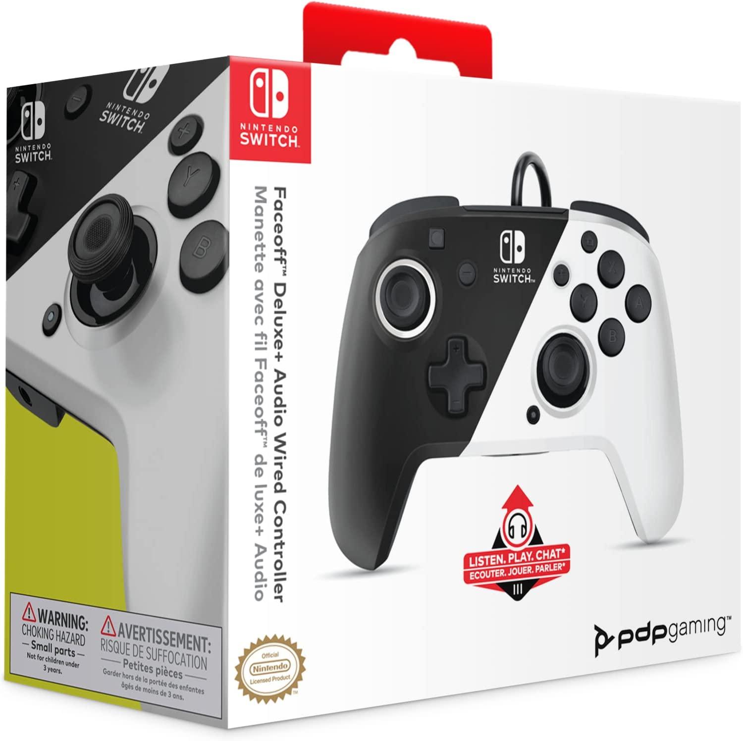 Selected image for PDP Džojstik za Nintendo Switch sa audiom Faceoff Deluxe Black & White