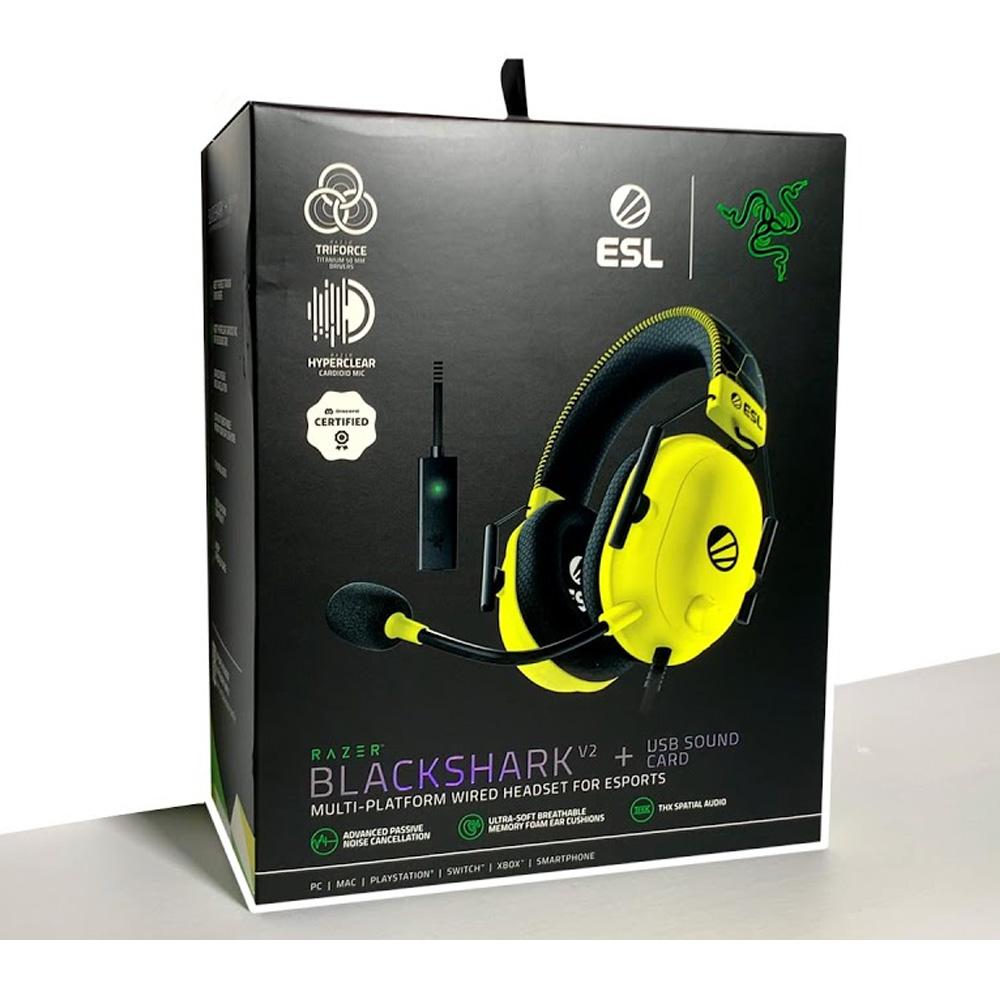 Selected image for RAZER Gaming slušalice BlackShark V2 + Usb Sound Card - ESL Edition žute