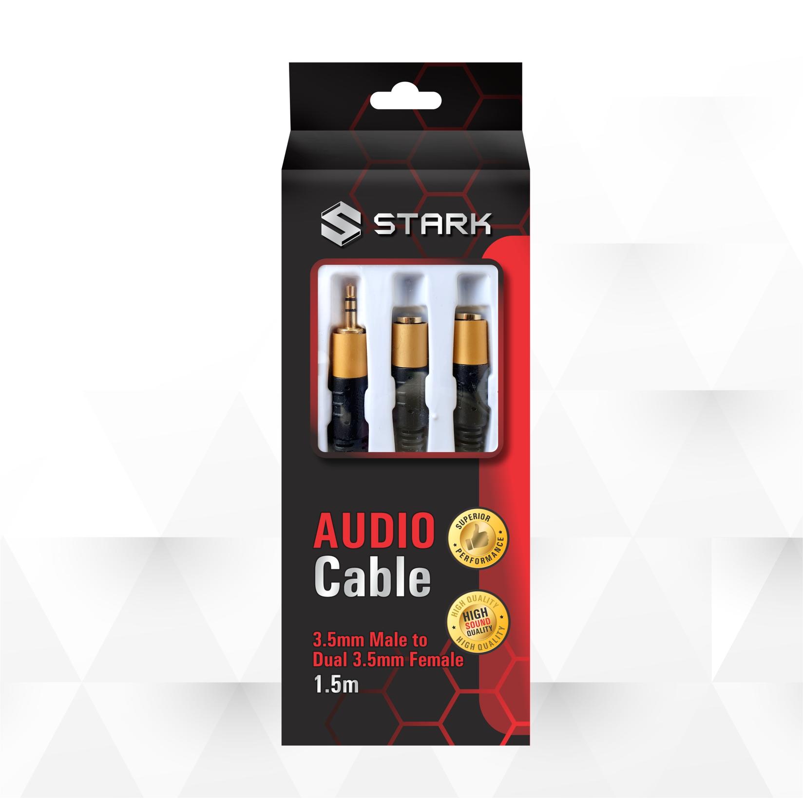 Selected image for STARK Audio kabl 3.5mm stereo na 2X3.5mm stereo crni