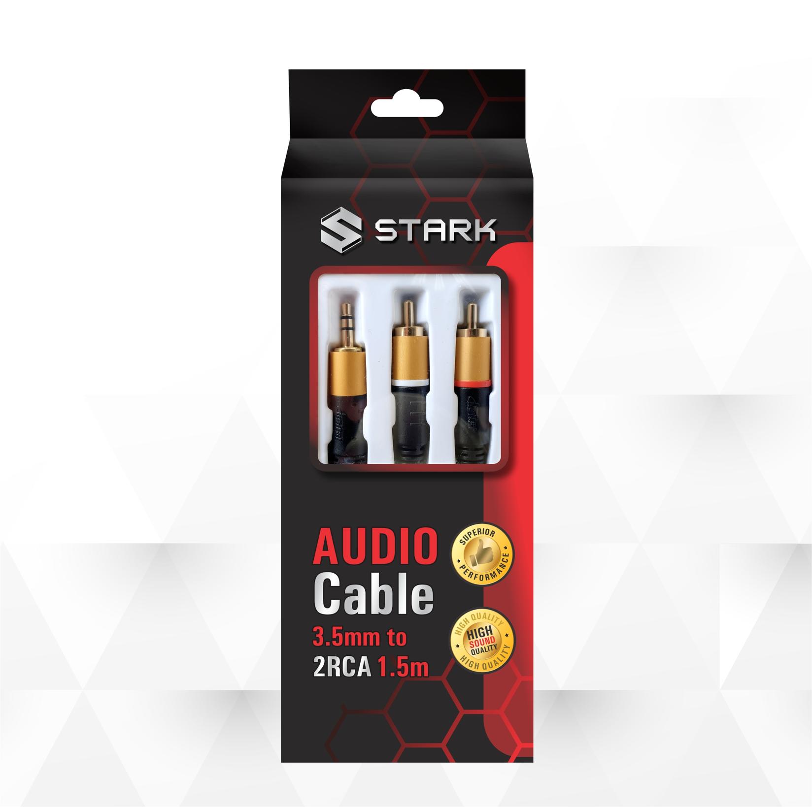 Selected image for STARK Kabl 3.5mm na 2RCA M-M 1.5m crni
