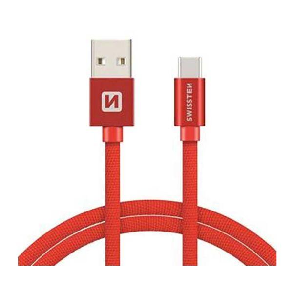 SWISSTEN Data kabl USB za Tip C 1.2m crveni