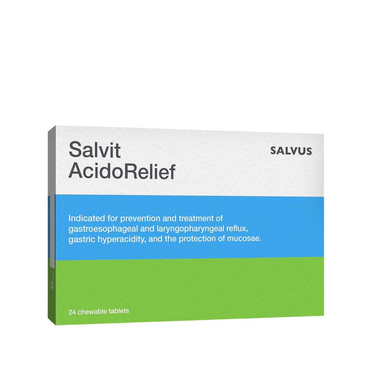 Selected image for SALVIT Pomoć za ublažavanje želudačne kiseline i zaštitu sluzokože želuca i jednjaka Acidorelief 24 tableta za žvakanje