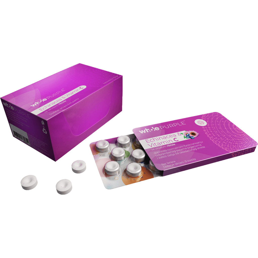 Selected image for WHOLE PURPLE Echinacea i Vitamin C sa ukusom ribizle - 90 pastila