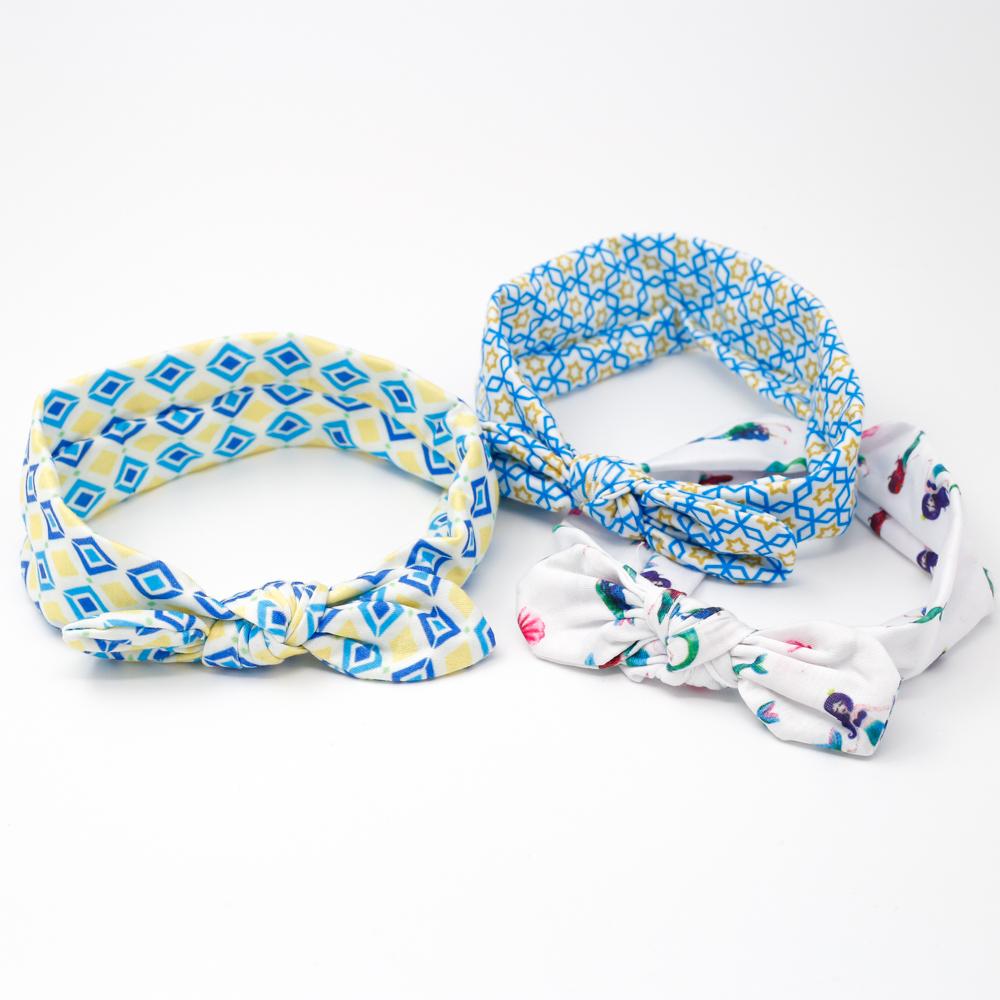 Miss Perfect Set dečijih pamučnih traka za kosu, 3 komada