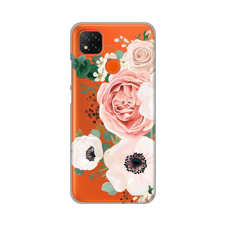 Maska Silikonska Print Skin za Xiaomi Redmi 9C Luxury Pink Flowers