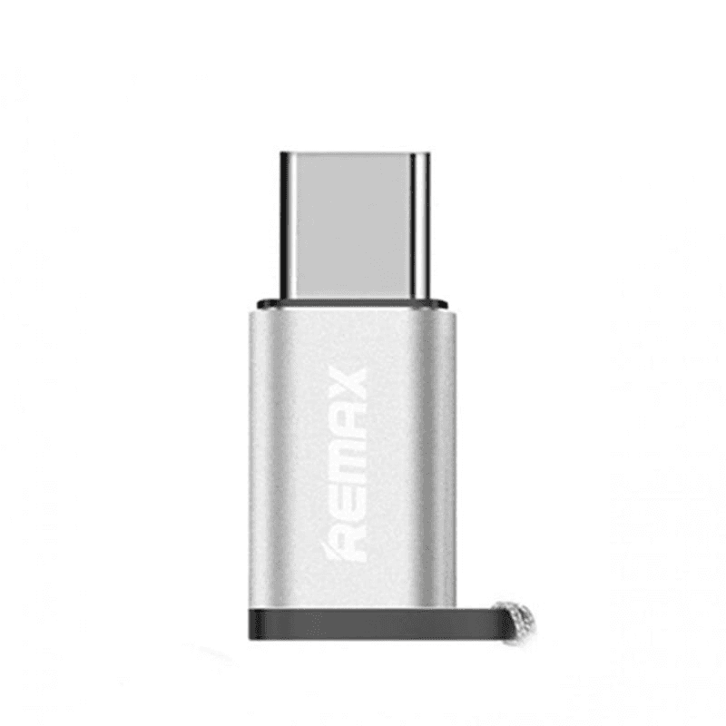 REMAX Adapter Feliz micro USB na Type C srebrni