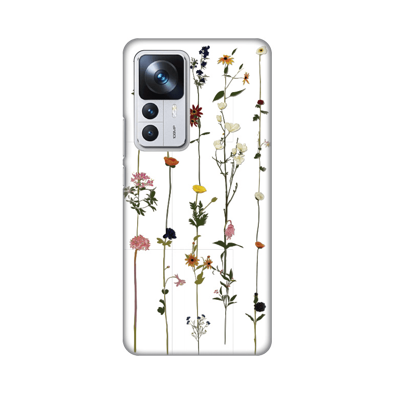 Silikonska maska za Xiaomi 12T Flower Print Skin bela