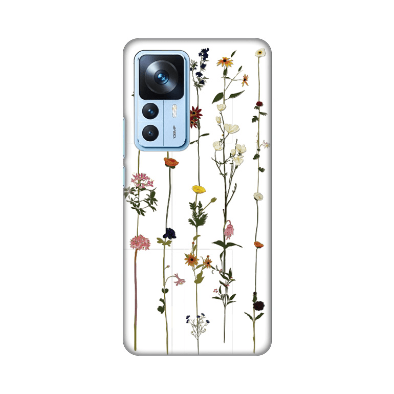 Silikonska maska za Xiaomi 12T Pro Flower Print Skin bela