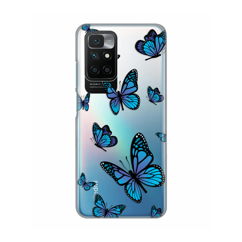 Silikonska maska za Xiaomi Redmi 10/10 Prime Blue butterfly Print Skin providna
