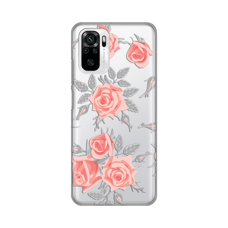 Silikonska maska za Xiaomi Redmi Note 10 4G/10s Elegant Roses Print Skin providna
