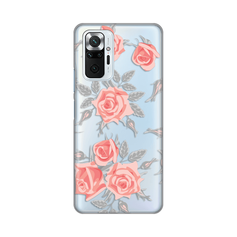 Silikonska maska za Xiaomi Redmi Note 10 Pro/10 Pro Max Elegant Roses Print Skin providna