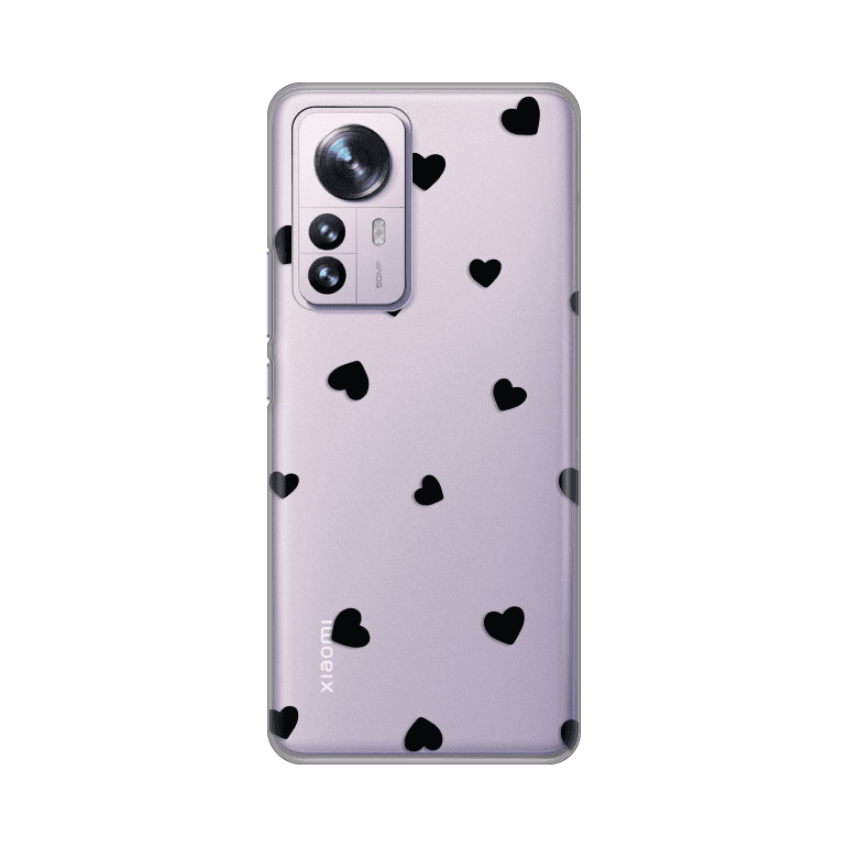 TELEMPIRE Silikonska maska Print Skin za Xiaomi 12 Pro Hearts Siva