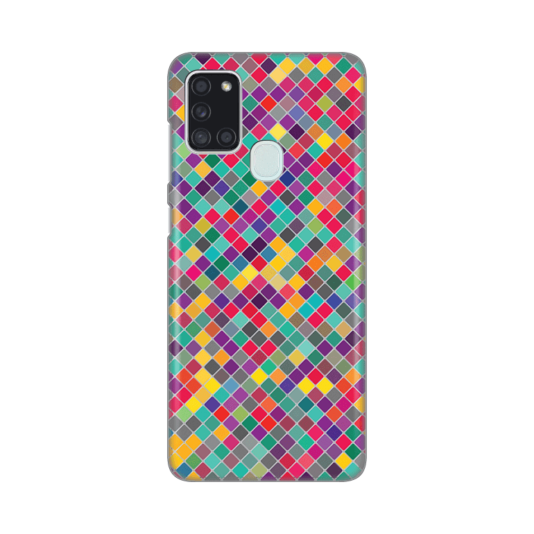 TELEMPIRE Silikonska maska za telefon Print Skin za Samsung A217F Galaxy A21s Colorful cubes šarena