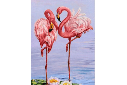 Collection D`Art Set za dijamantski mozaik Flamingosi na sastanku, 40cm x 70cm