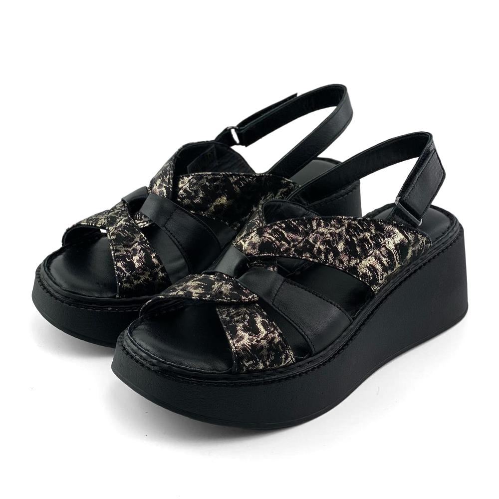 Mona Shoes Ženske sandale, Soft uložak, Kožne, Crne