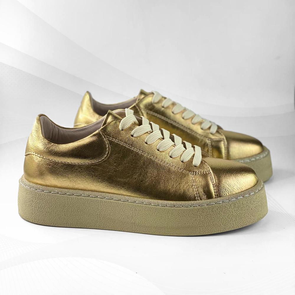 Mona Shoes Ženske patike, Kožne, Zlatne boje