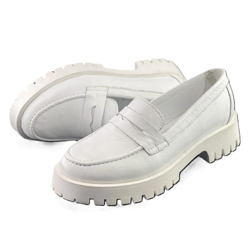 Mona Shoes Ženske mokasine, Kožne, Bele