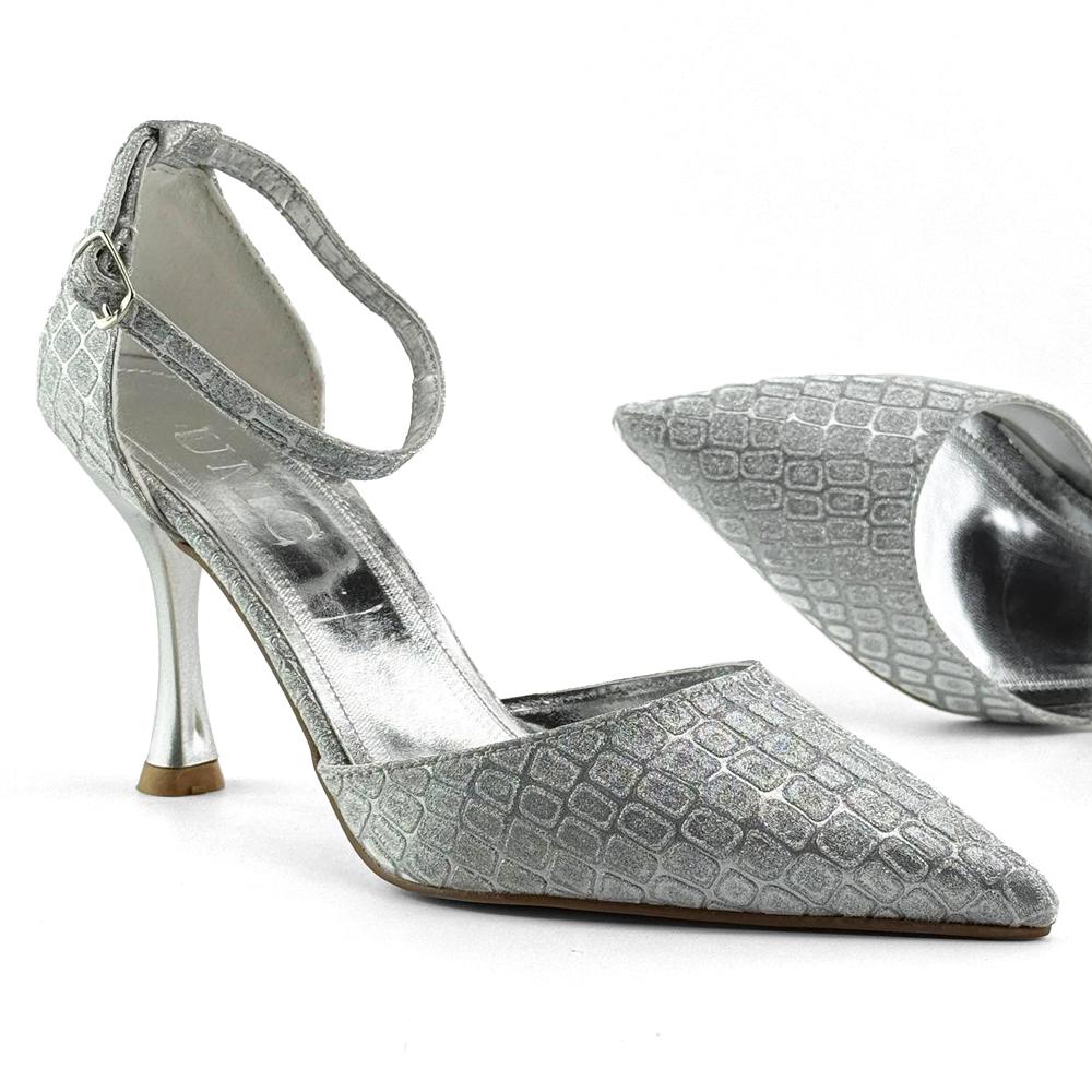 Mona shoes Ženske sandale na štiklu, Srebrne