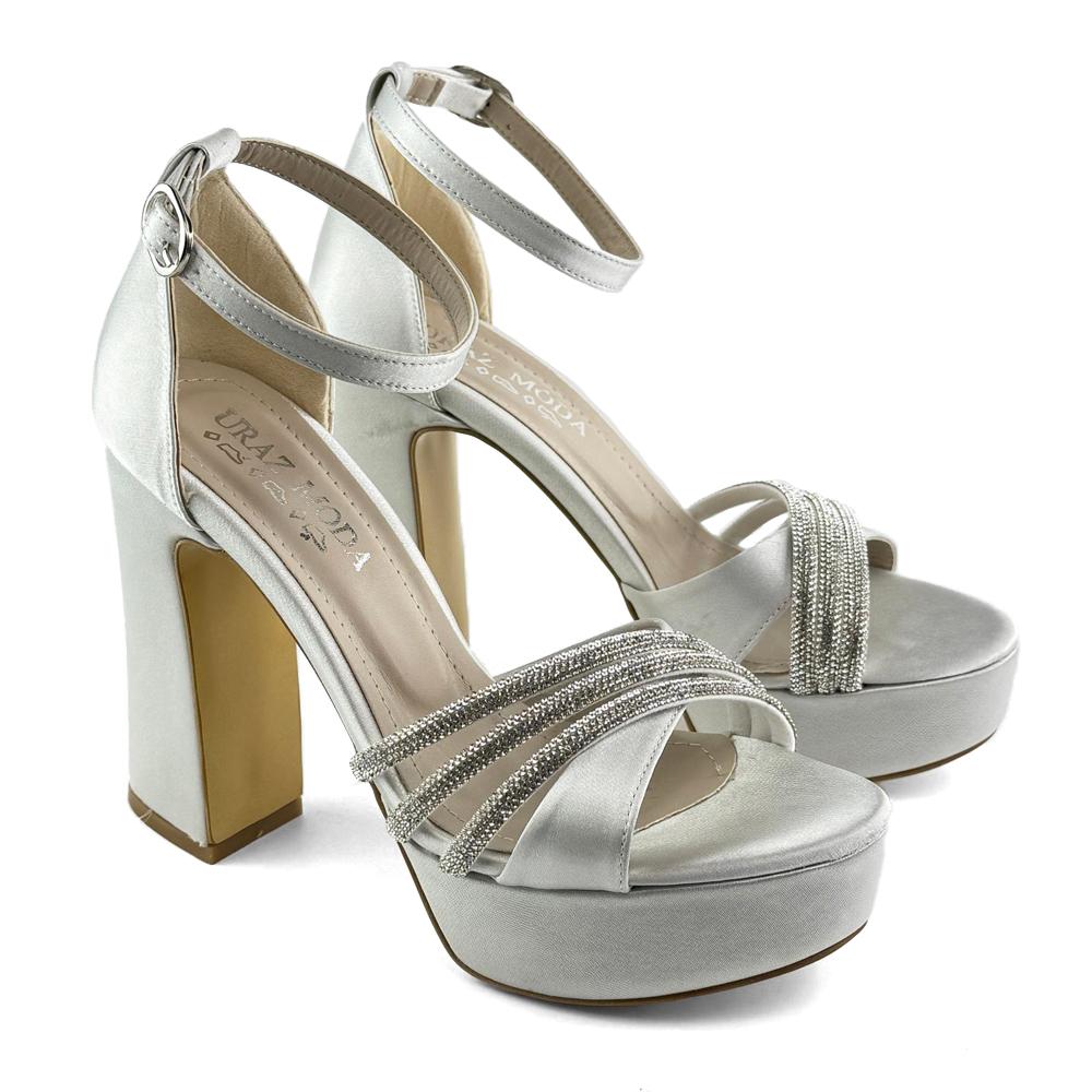 Mona shoes Ženske sandale na štiklu, Srebrne