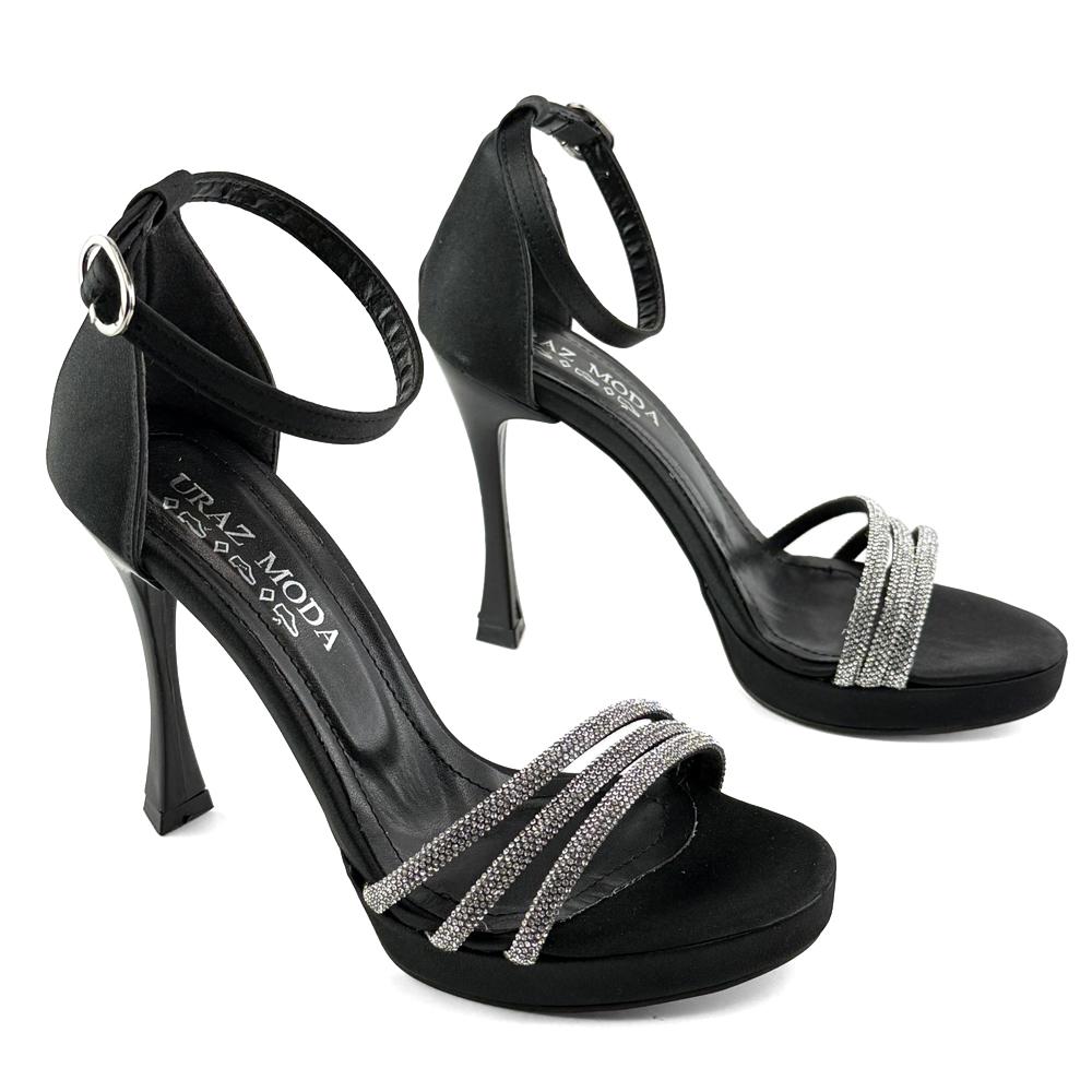 Mona shoes Ženske sandale na štiklu, Crne