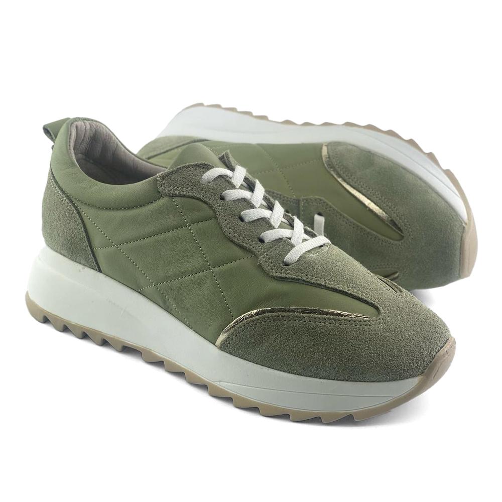 Mona Shoes Ženske patike, Kožne, Maslinaste