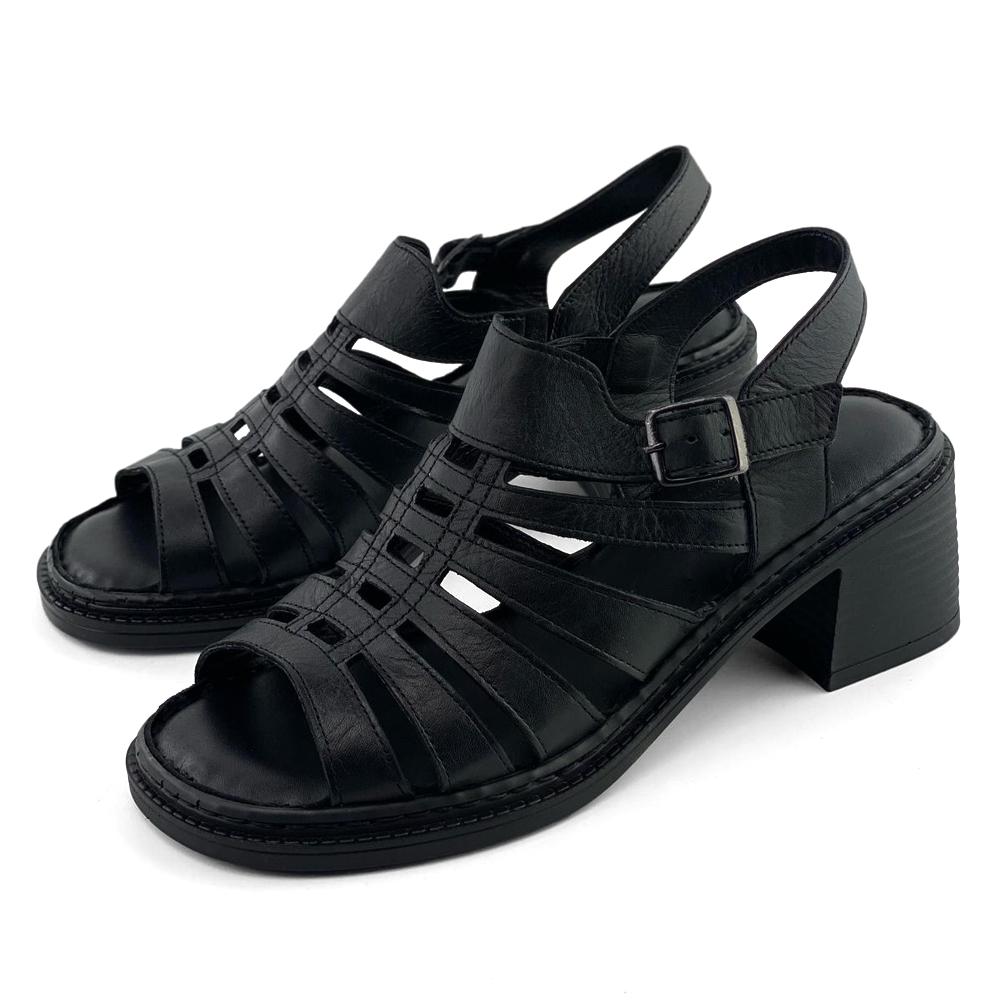 Mona Shoes Ženske sandale, Soft uložak, Kožne, Crne