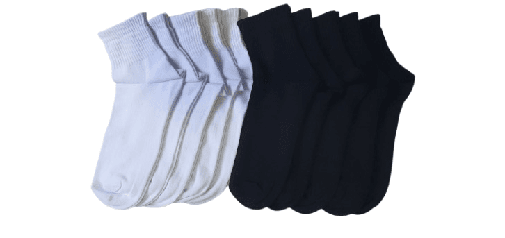 ND Igma Muške polu duboke sportske čarape, 10 komada, Crne i bele