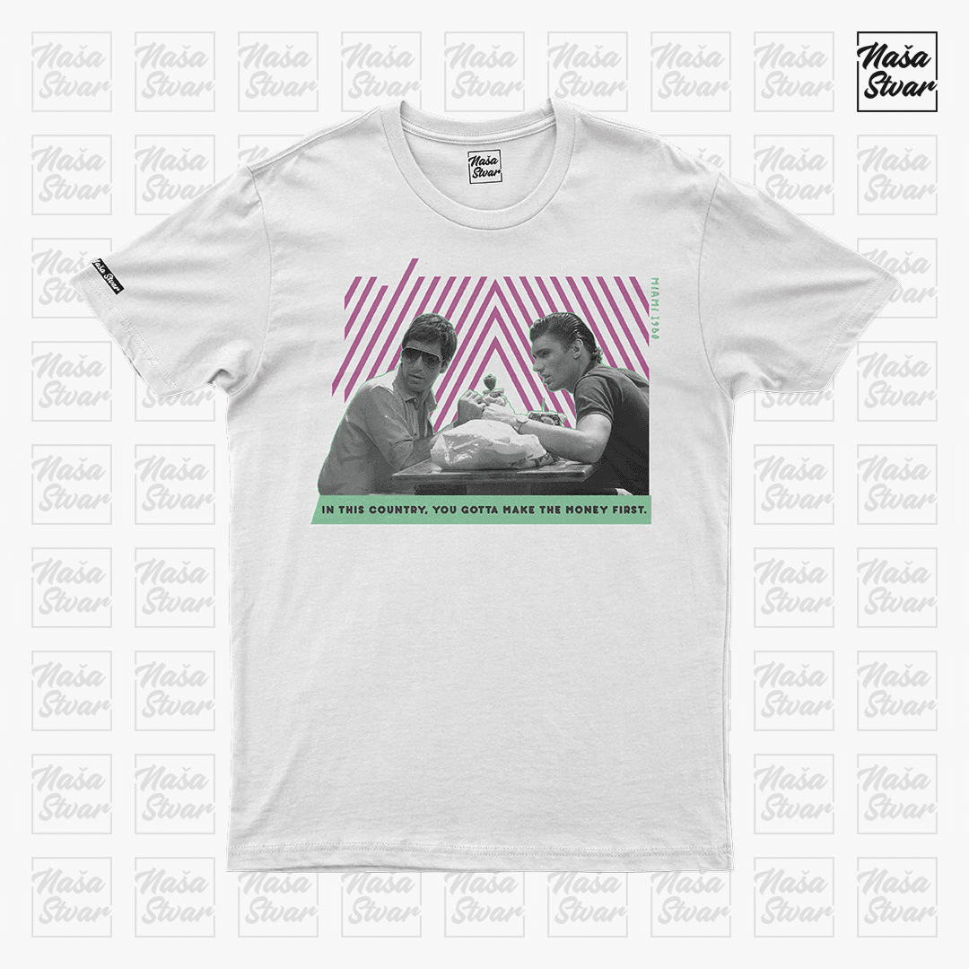 Naša Stvar Majami Muška majica kratkih rukava, Bela